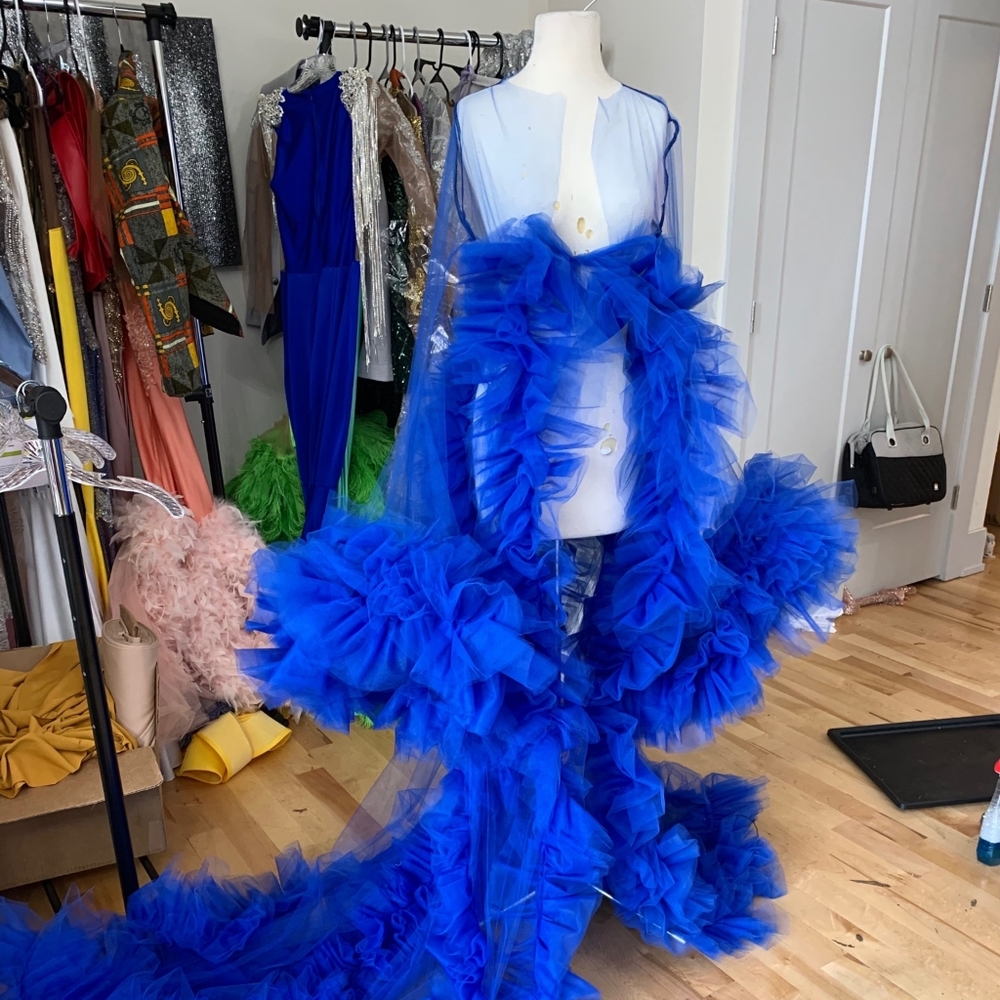Blue Maternity Robe